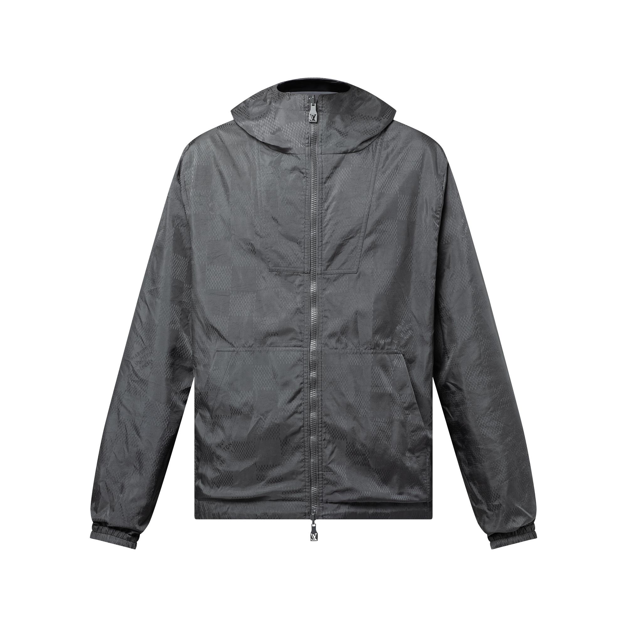 Jaqueta Windbreaker Reversível de Nylon com Jacquard Damier